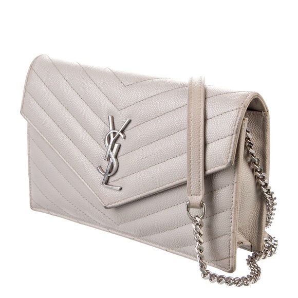 Saint Laurent YSL Cassandre Envelope WOC Wallet on Chain Leather Bag Purse - Picture 3 of 16